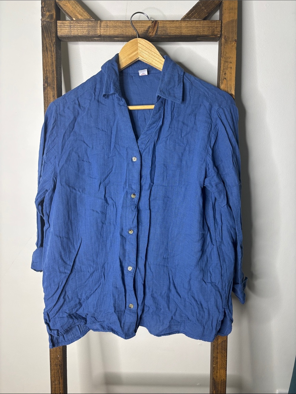 Old Navy Gauze Blue Button-Up Top Size XS